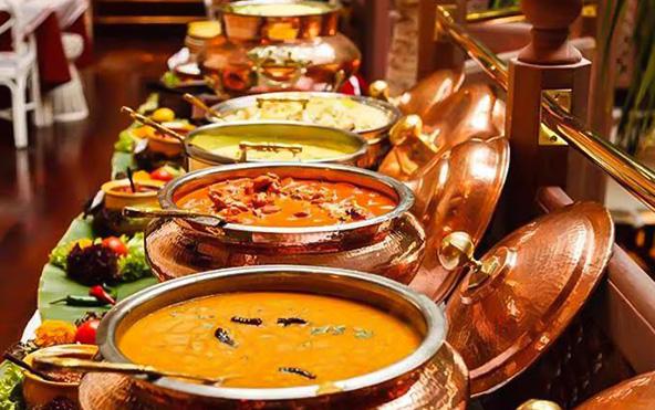 Copper handi buffet for Griha Pravesh and social events in Kolkata — rich Indian curries, dal, and rice by Parsha Caterer