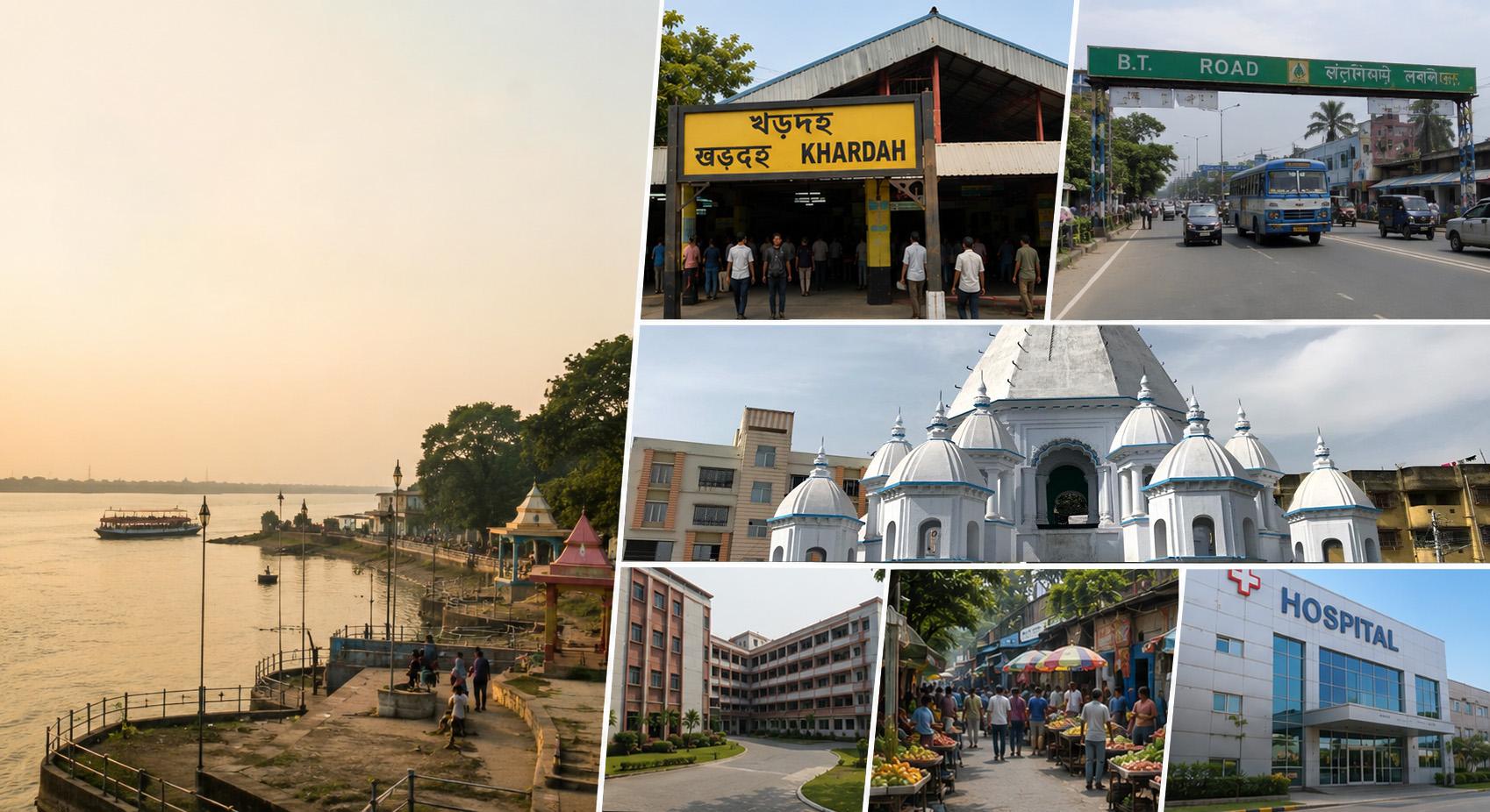 Khardah collage showing local landmarks