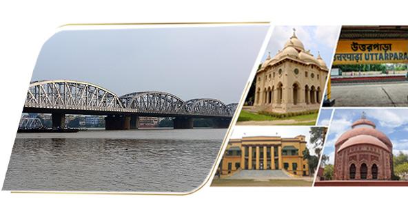 Uttarpara collage showing local landmarks