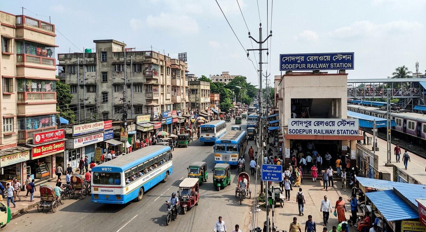 Sodepur Railway Station and surrounding area