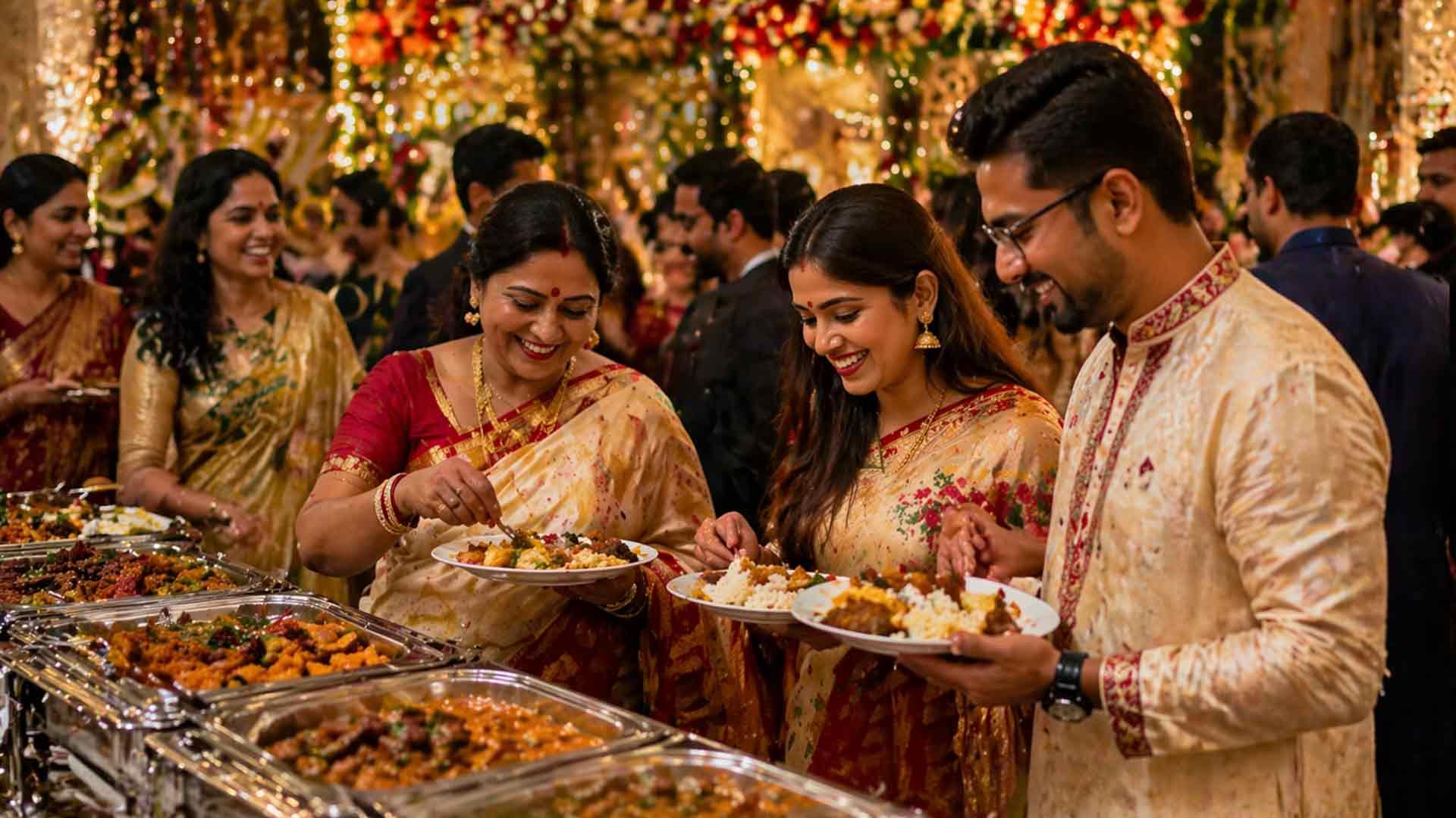 Guests enjoying premium catering and service