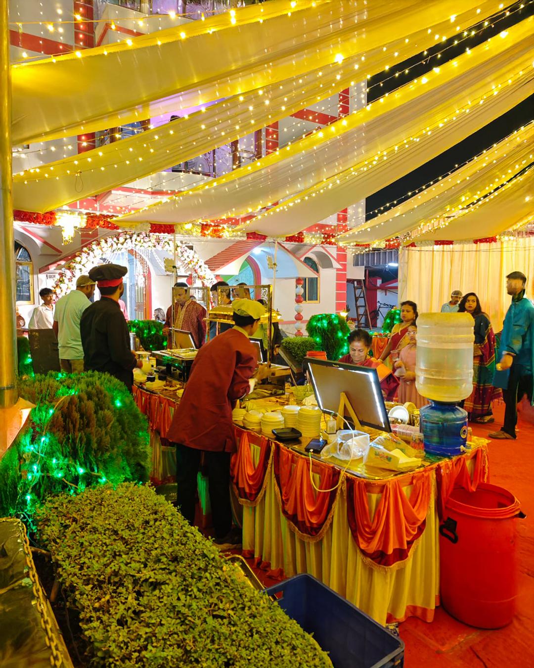 Special occasion catering setup with elegant decor